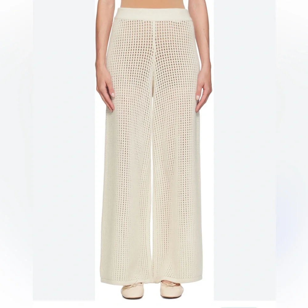 Sleeper Cha-Cha Vente Cream Crochet Lounge Beach Pants NWT Sz XL Ret $158 - Picture 1 of 7